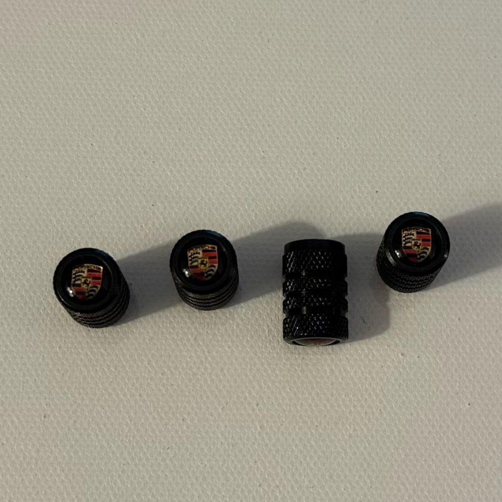 Porsche Valve Stem Caps in Black Set of 4 NWT